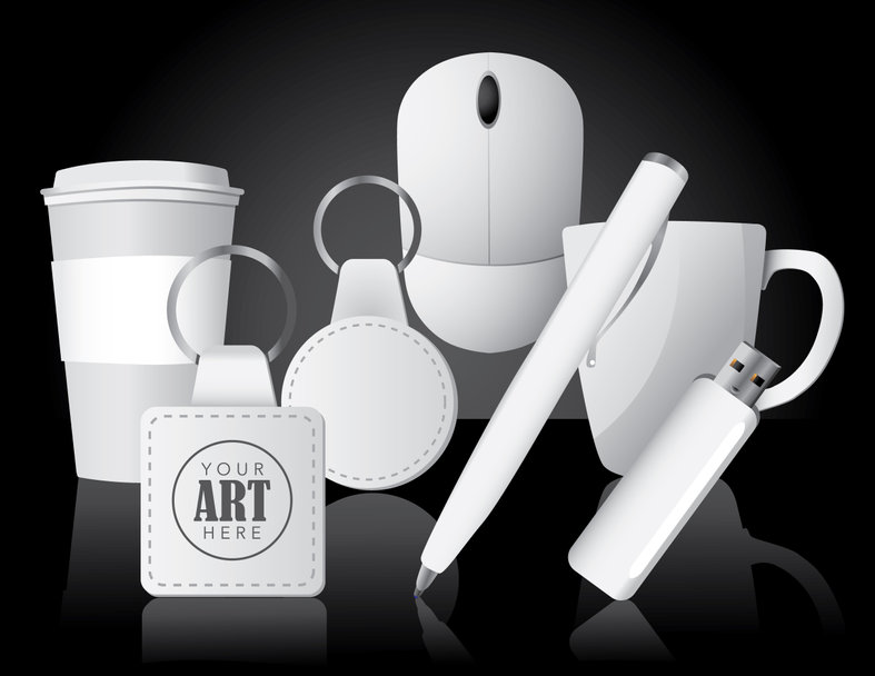 Promotional Business Items , grouped for easy editing No open shapes or paths