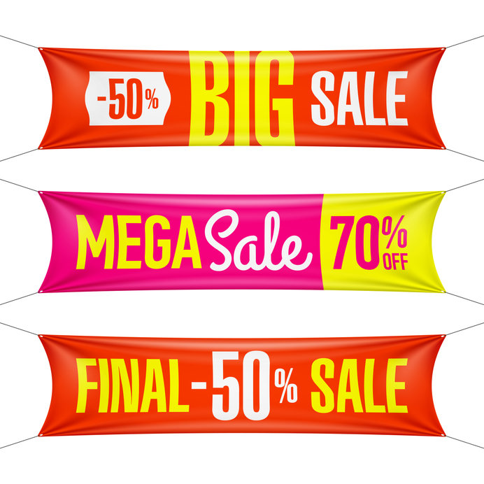 Big super, final, mega sale vinyl banners