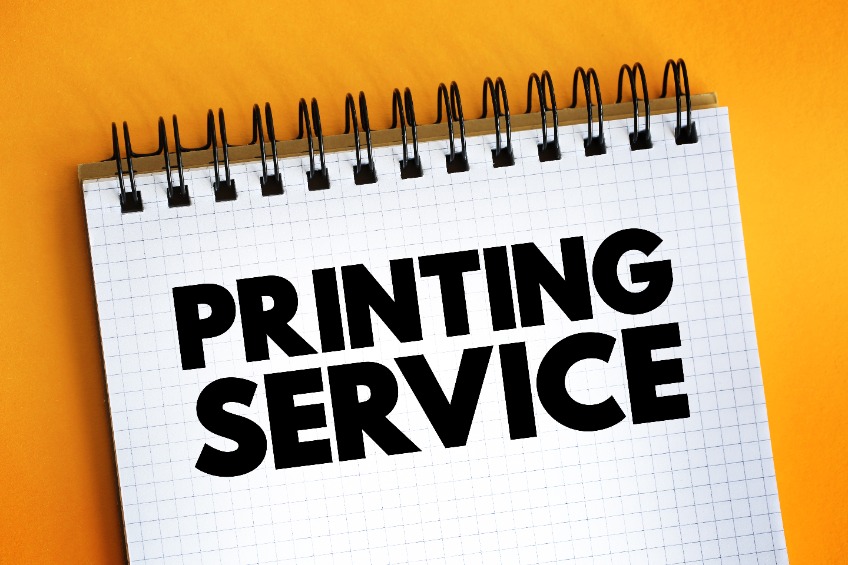 Printing Service text on notepad